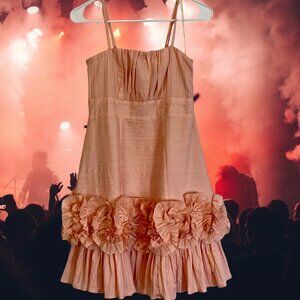 Peachy Ruffled Party Dress by RYU size S; Boho Chic